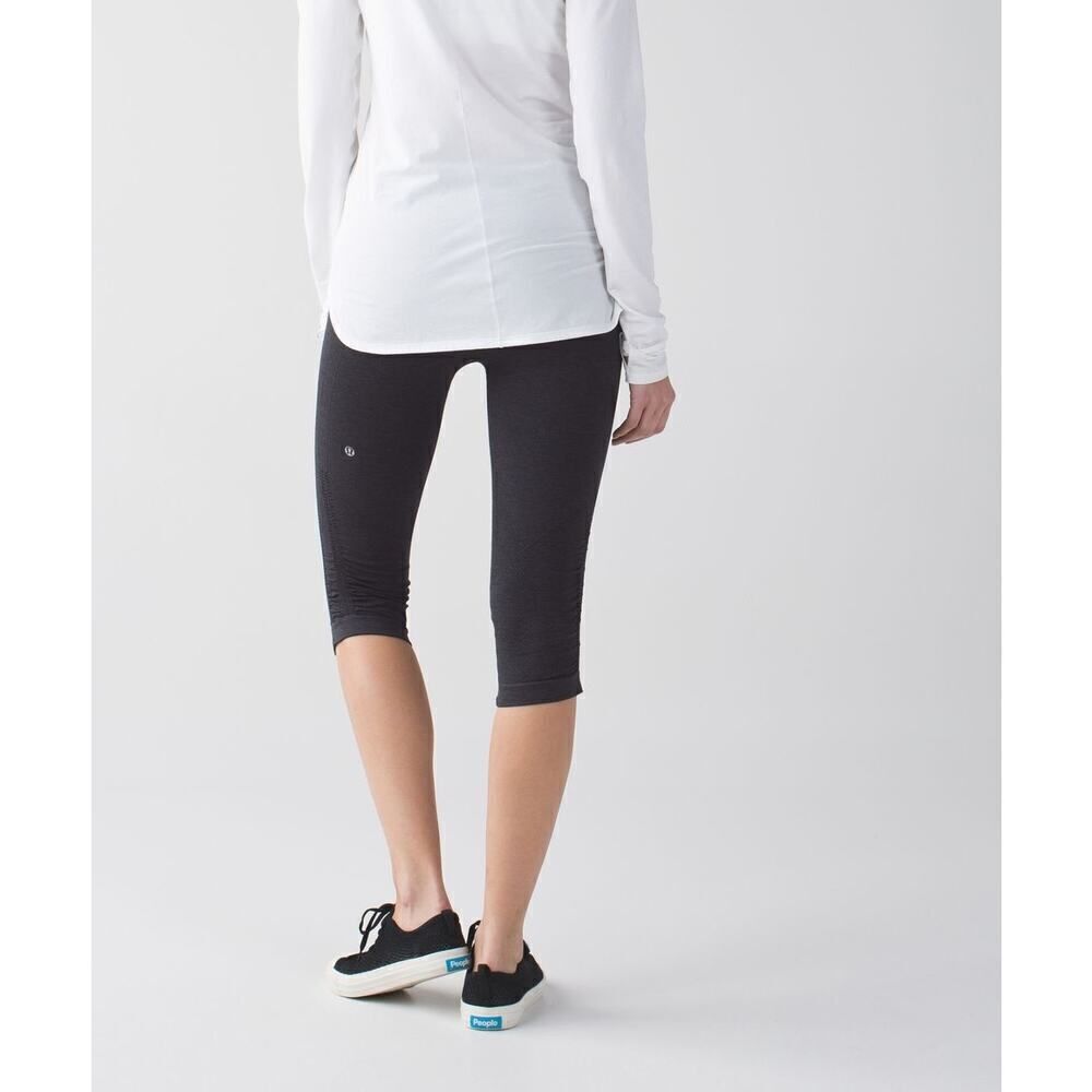 Lululemon In The Flow Crop Legging Dark Charcoal Grey - Picture 3 of 10